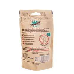 Die Rückseite der Verpackung Hundeleckerli Luftsprung