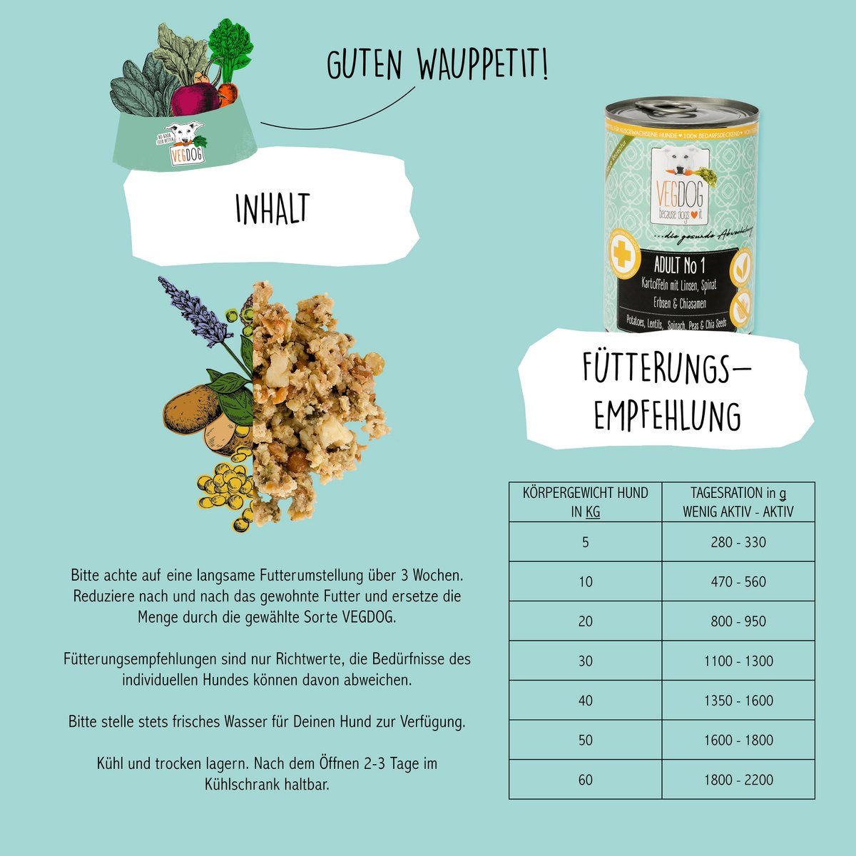 VEGDOG Linsen & Hirse | 6 x 800 g