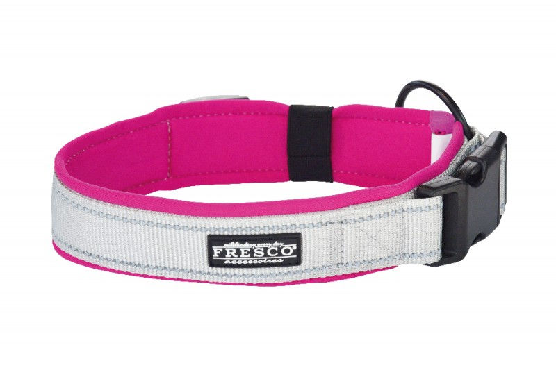 Fresco Hundehalsband Grau & Fuchsia