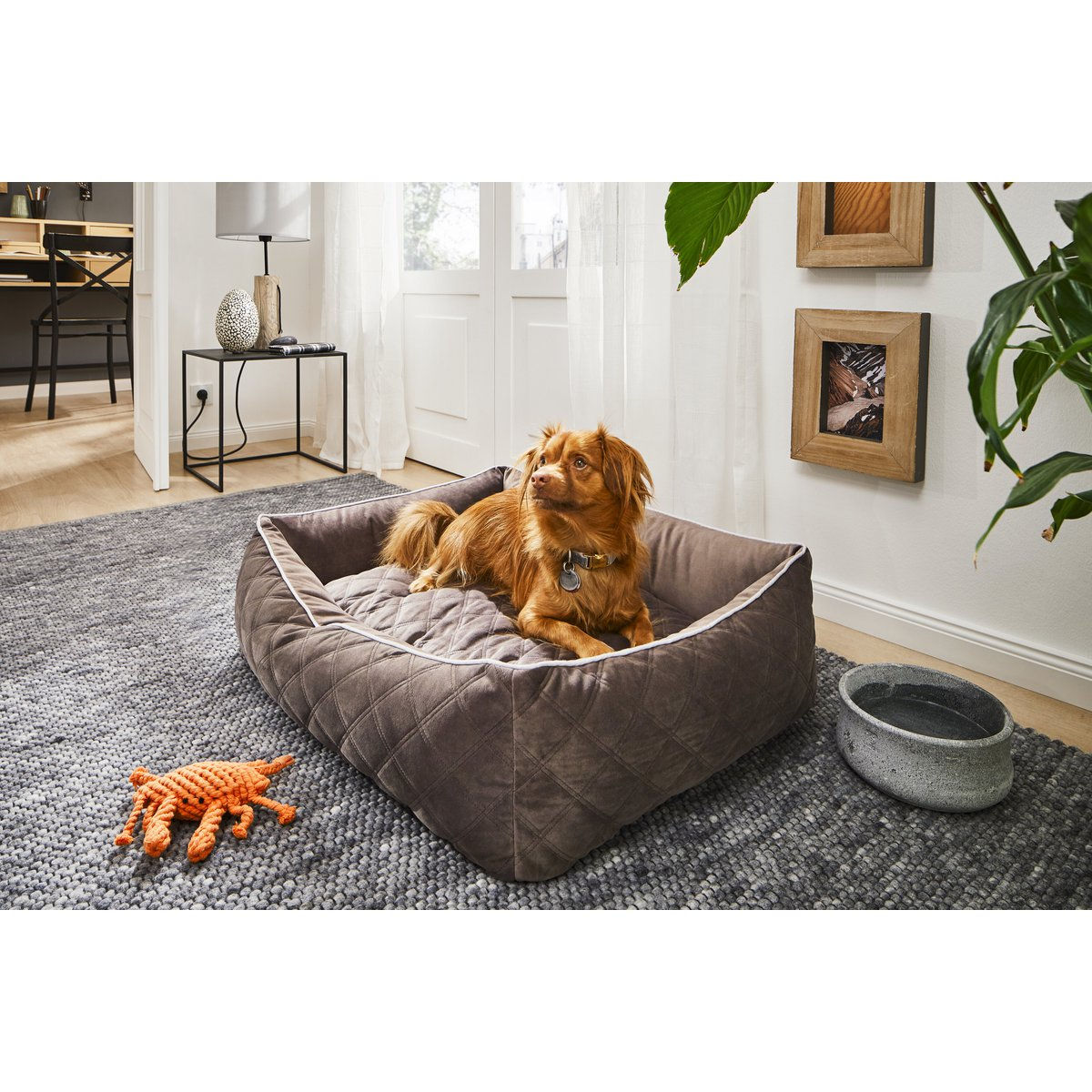 LABONI | Hundebett Oxford | Recyclebar | Grau | verschiedenen Größen