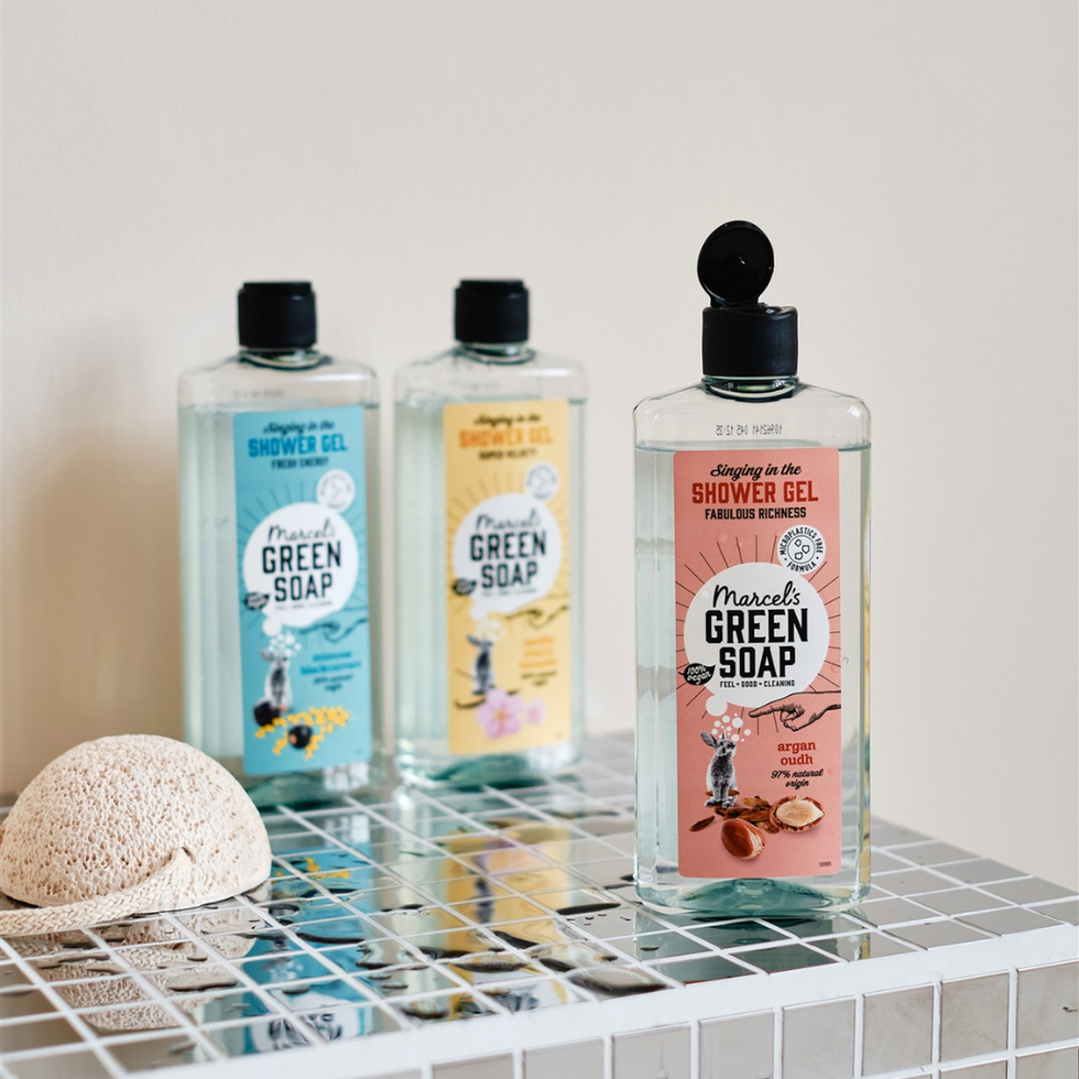 Verschiedene Sorten Duschgel von Marcel's Green Soap