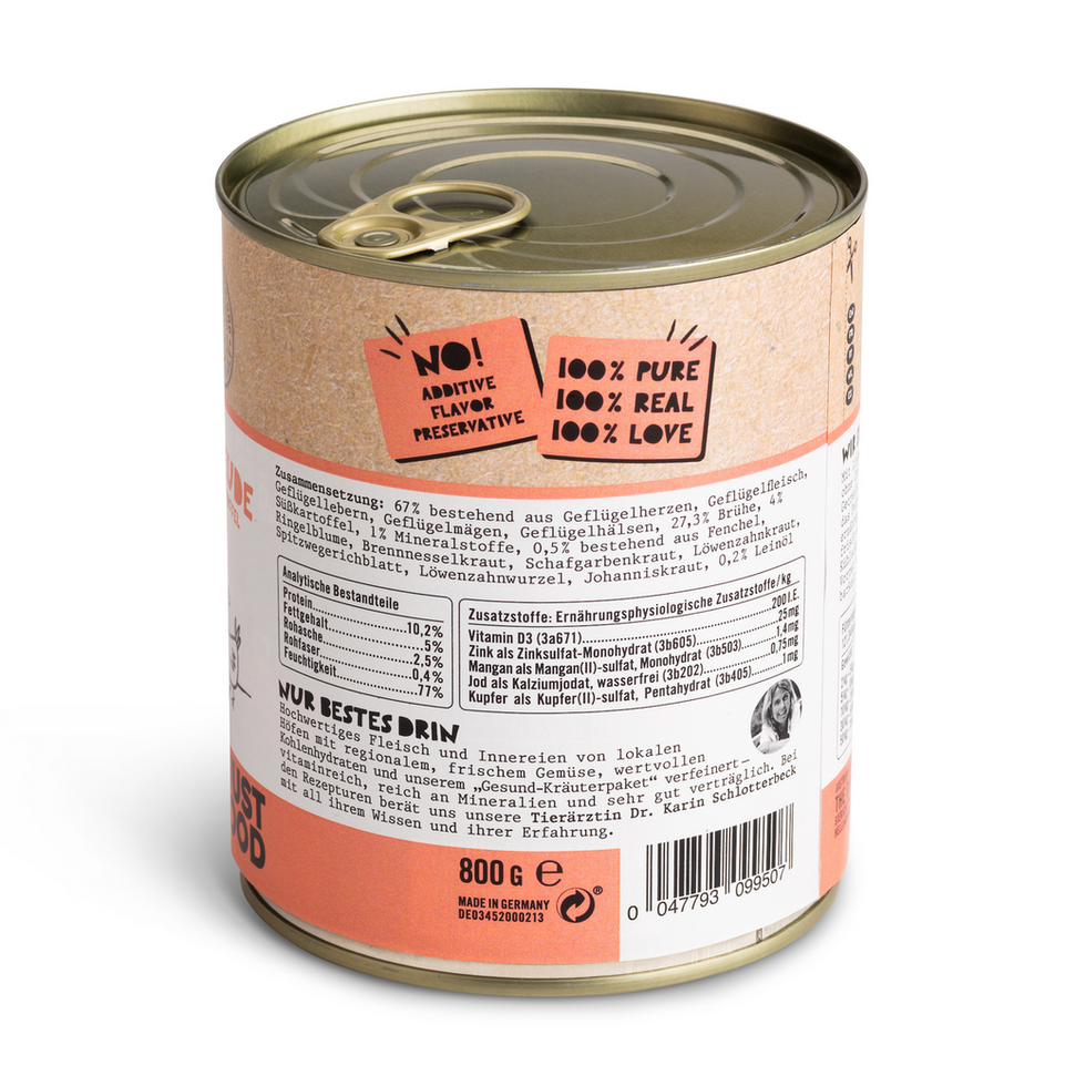 Dosenrückseite Gaumenfreude 800 g