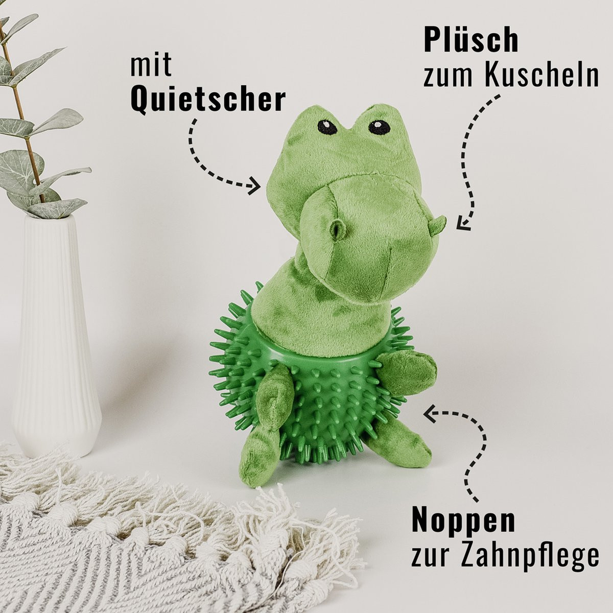 ne&no® | Hundespielzeug Dino | Hundespielzeug mit Quietscher