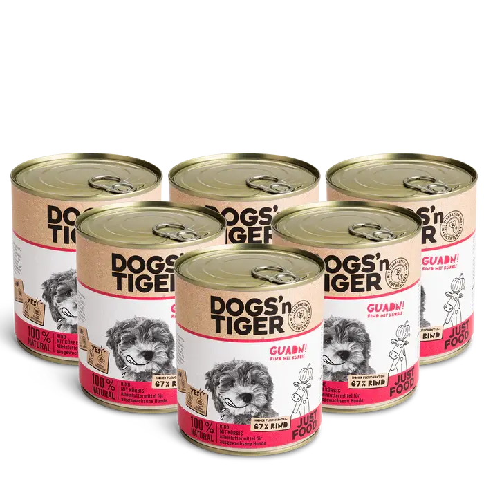 Dogs'n Tiger Guadn! Rind mit Ente Hundefutter im 6er Pack