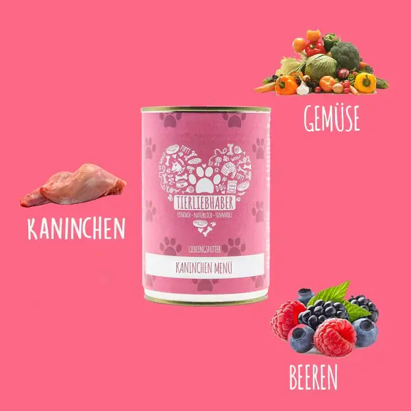 Zutaten des Kaninchen Menüs von Tierliebhaber
