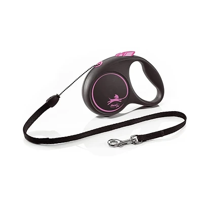 flexi leine | flexi Black Design Seil | Pink | 3 bis 5 Meter