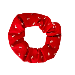Haargummi Scrunchi Blümchen Rot