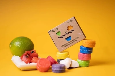 HappySoaps | 3x Mini Shampoo Riegel Mix | festes Shampoo