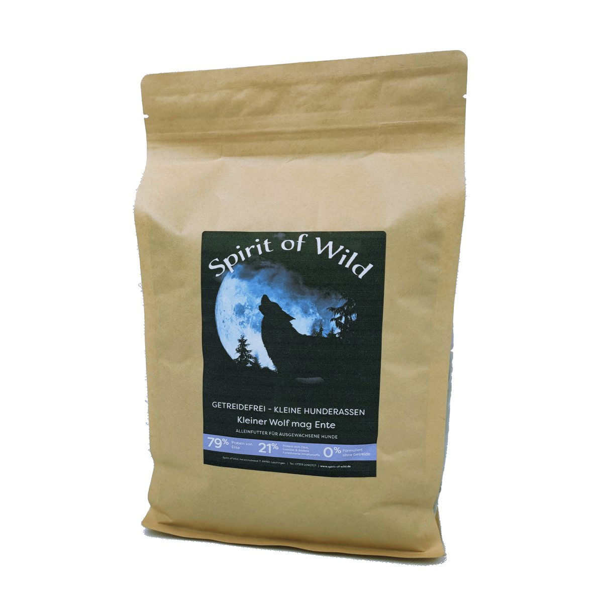 Hundetrockenfutter für kleine Hunde mit Ente von Spirit of Wild