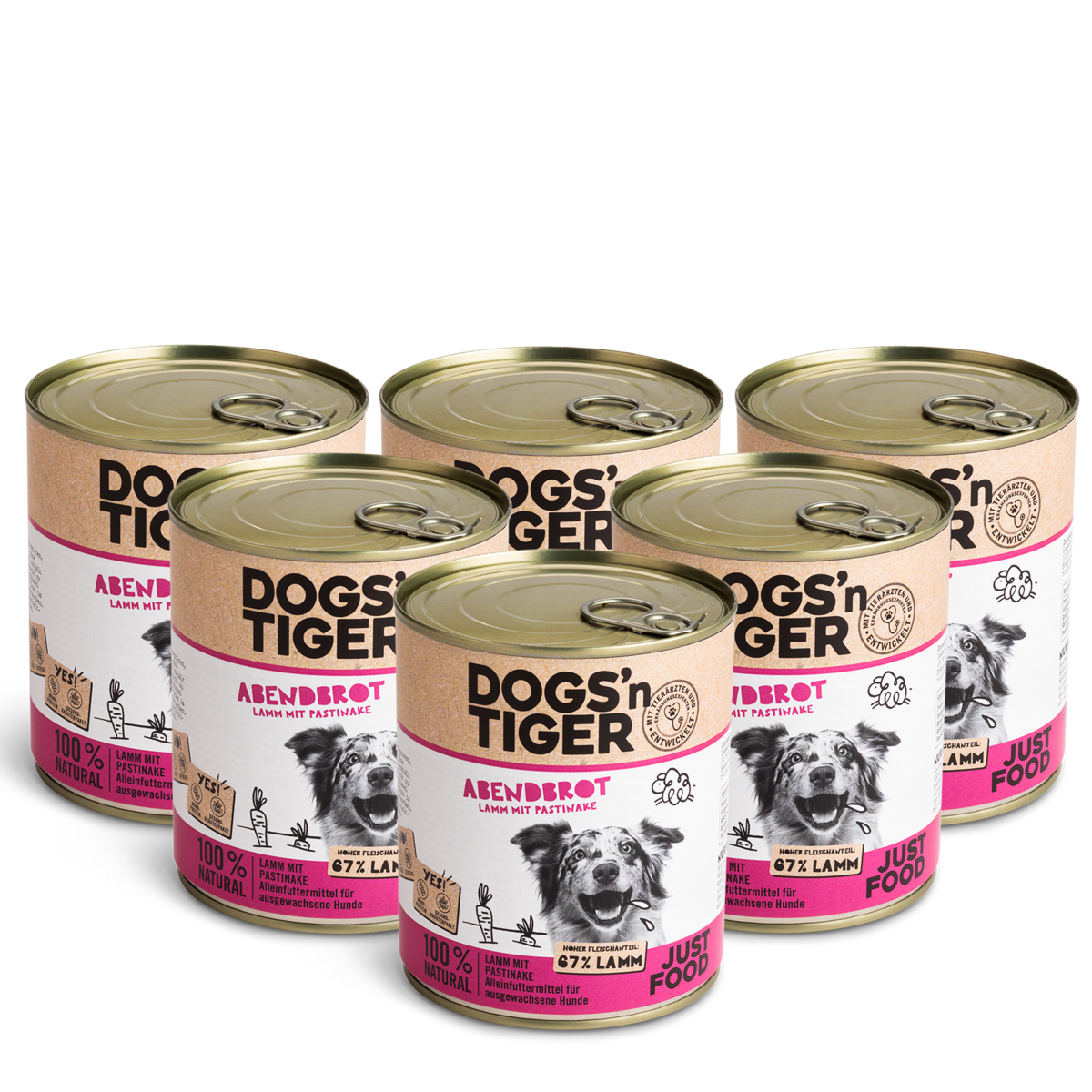 Dogs' n Tiger Abendbrot | Lamm mit Pastinake | 6x 800 g