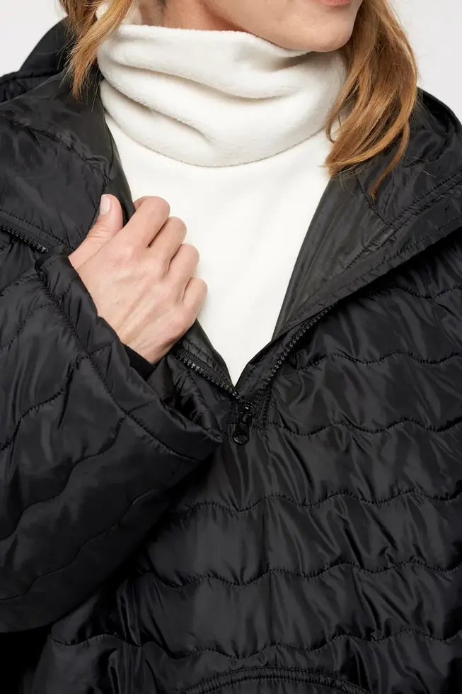 Detail Aufnahme Poncho in Schwarz