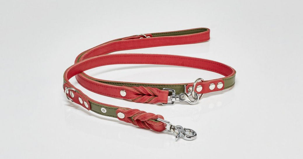 LABONI | Hundeleine | EDELWEISS | verstellbare Führleine | Lederleine