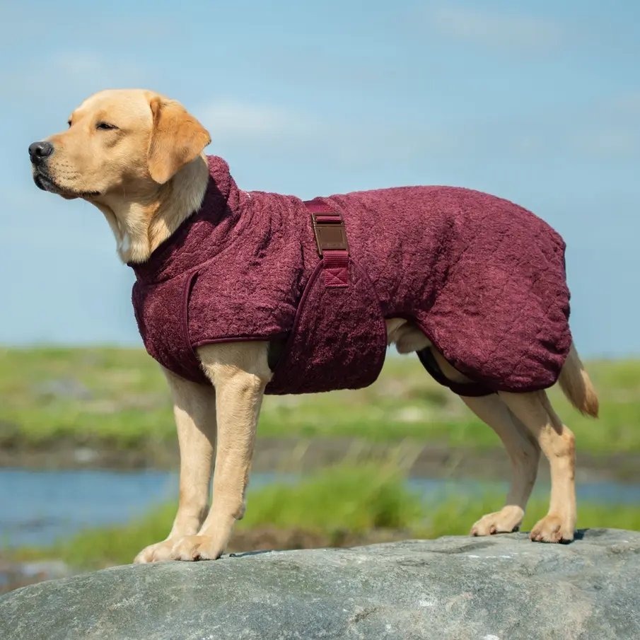 SICCARO | Hundebademantel | Hunde Trockenmantel | Rot