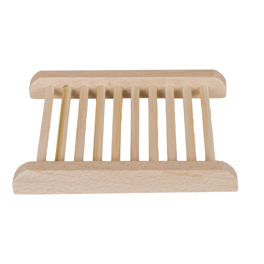 Seifenhalter aus hellem Holz