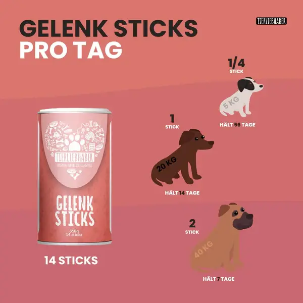 Verzehrmpfehlung der Tierliebhaber Gelenk Sticks