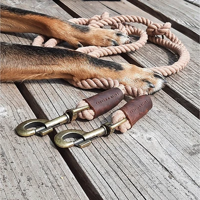 Cooper & Quint | Hundeleine Tau | verstellbare Hundeleine | Beige
