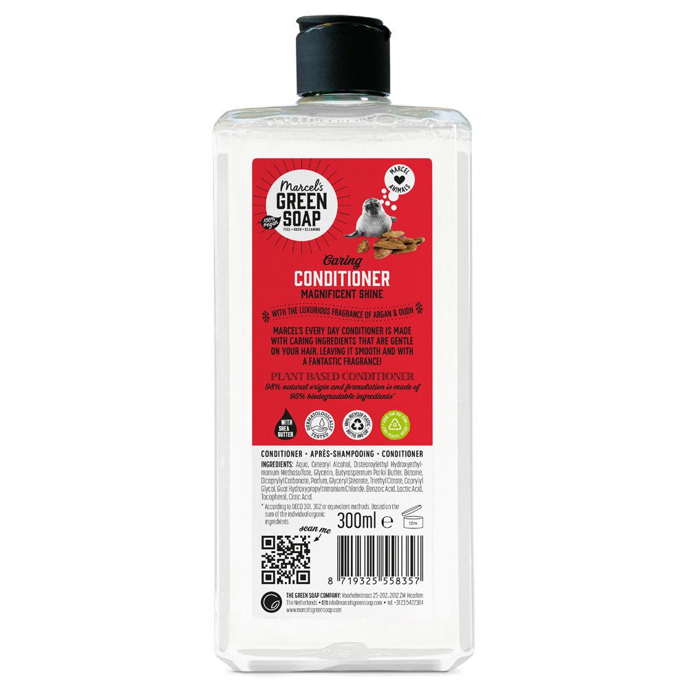 RĂĽckseite des Conditioners Argan & Oudh