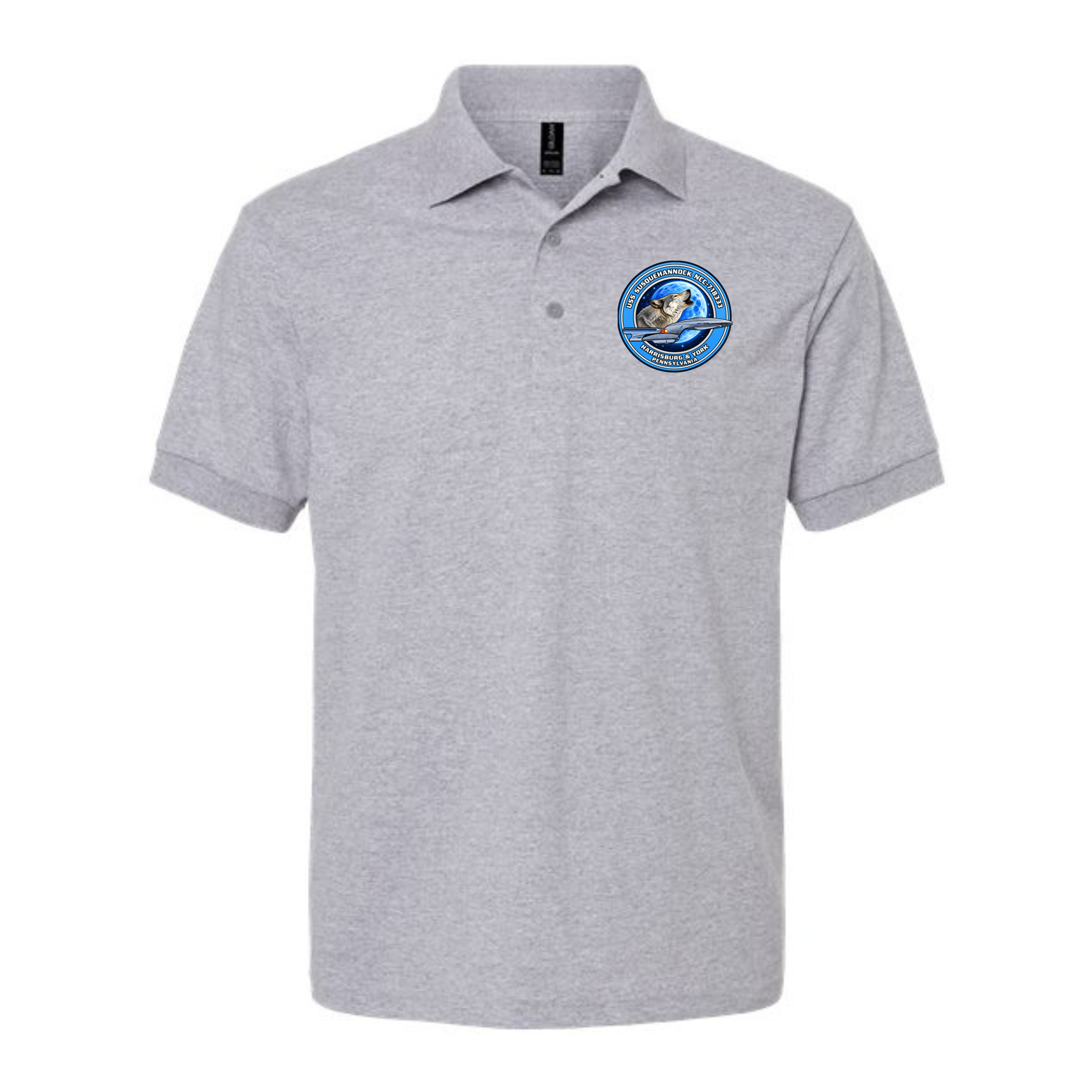 USS Susquehannock Printed Unisex DryBlend Polo Moisture-Wicking Shirt