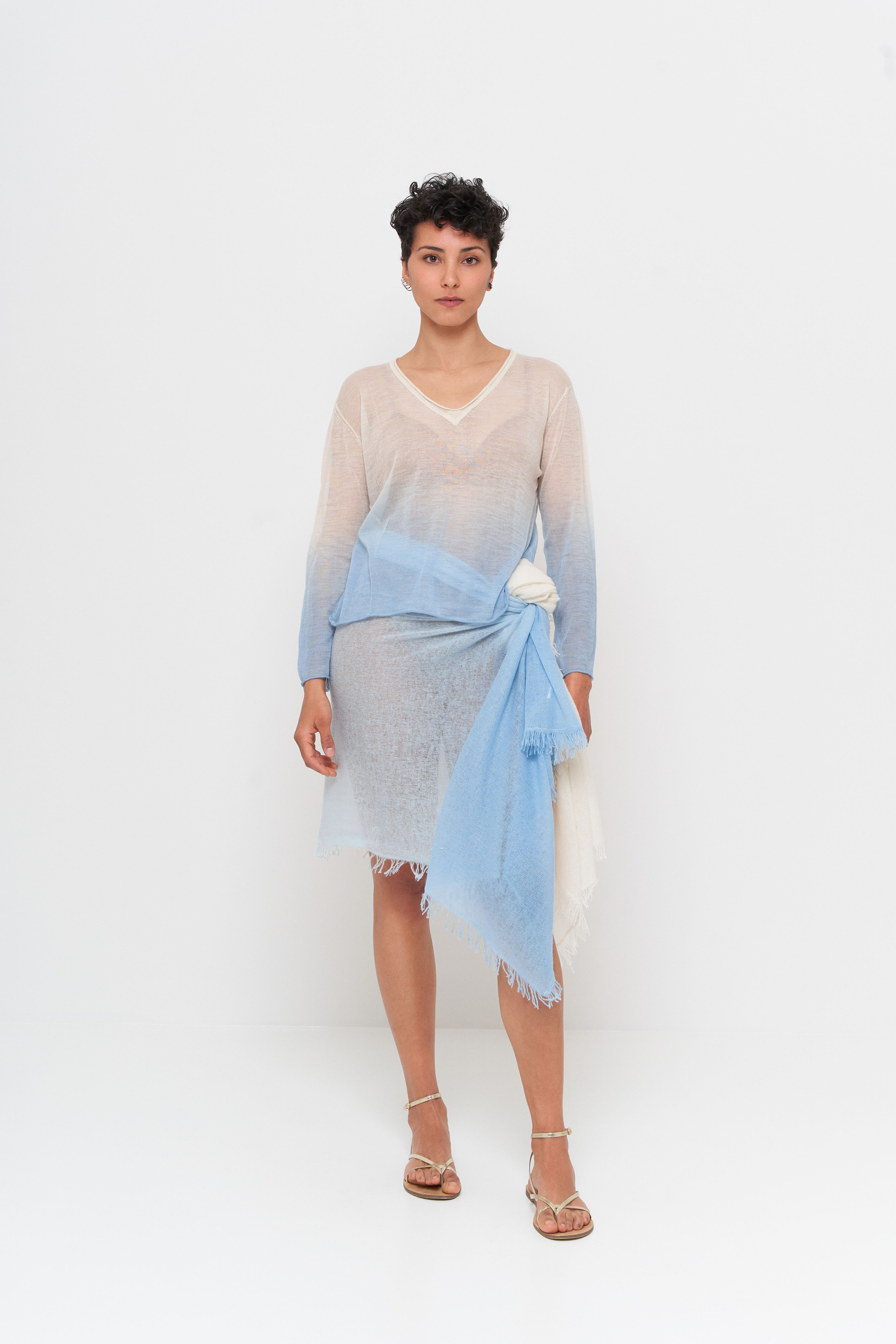 Deep dye scarf pareo