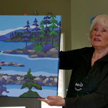 February's workshop was with Joanne Ayley and was titled "Starting an Abstract Landscape on a Black Canvas".