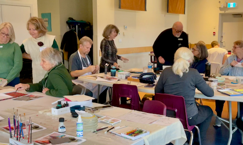 Ando, Marilyn, Diane and Rich each demonstrated in a hands on, making Christmas card event.