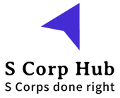 S Corp hub logo, which looks like an arrow