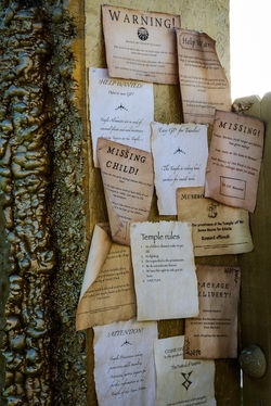 Lots of paper signs on a tree