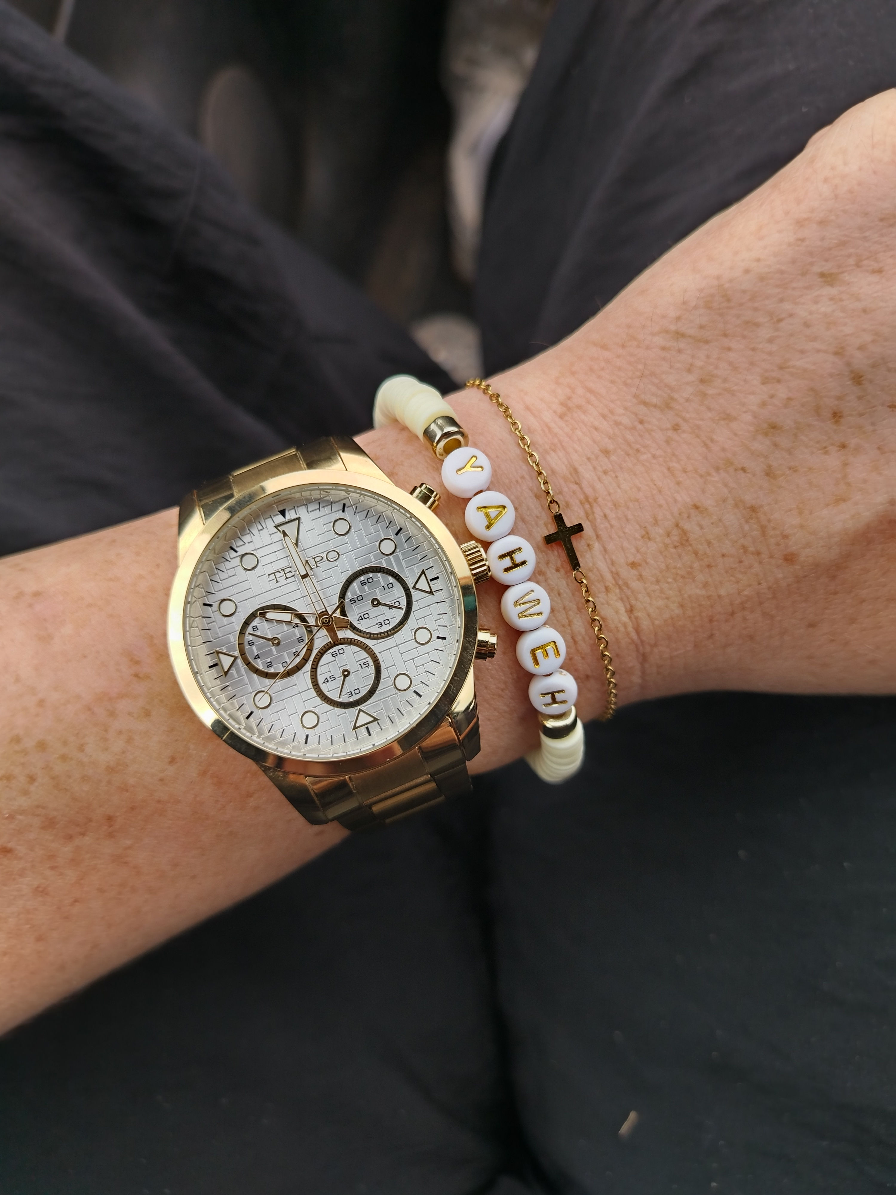 Yahweh beaded Stainless steel Bracelet