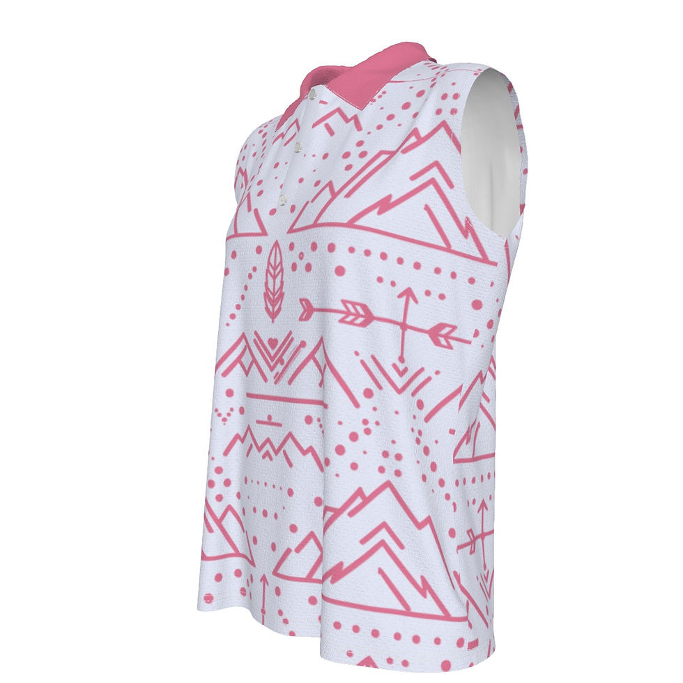 Miniature : MOUNTAIN SKIES |:| PINK Women's UV Protection Sleeveless Polo Shirt