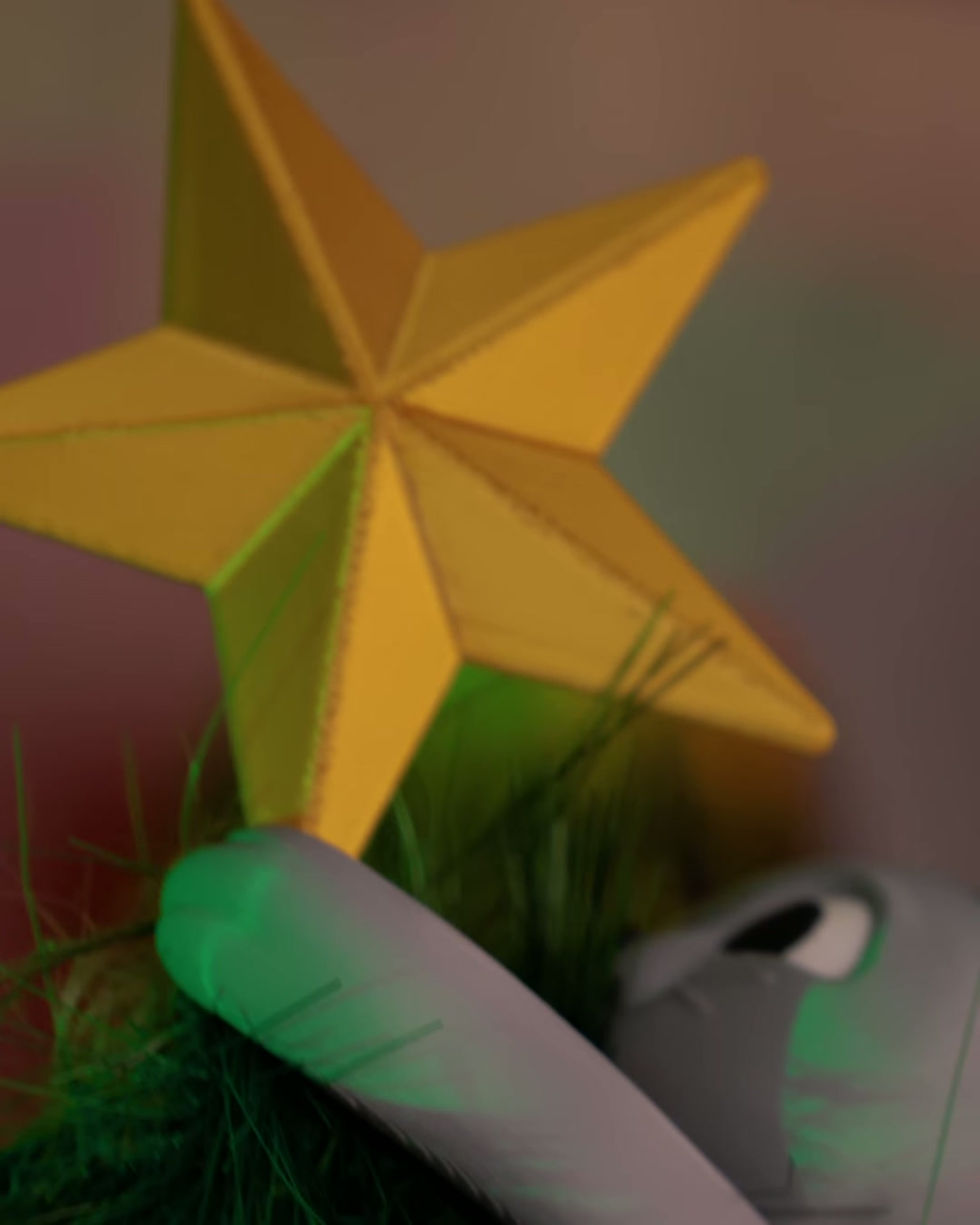 Miniatura: Ponteira de Árvore - Estrela e Gatinho