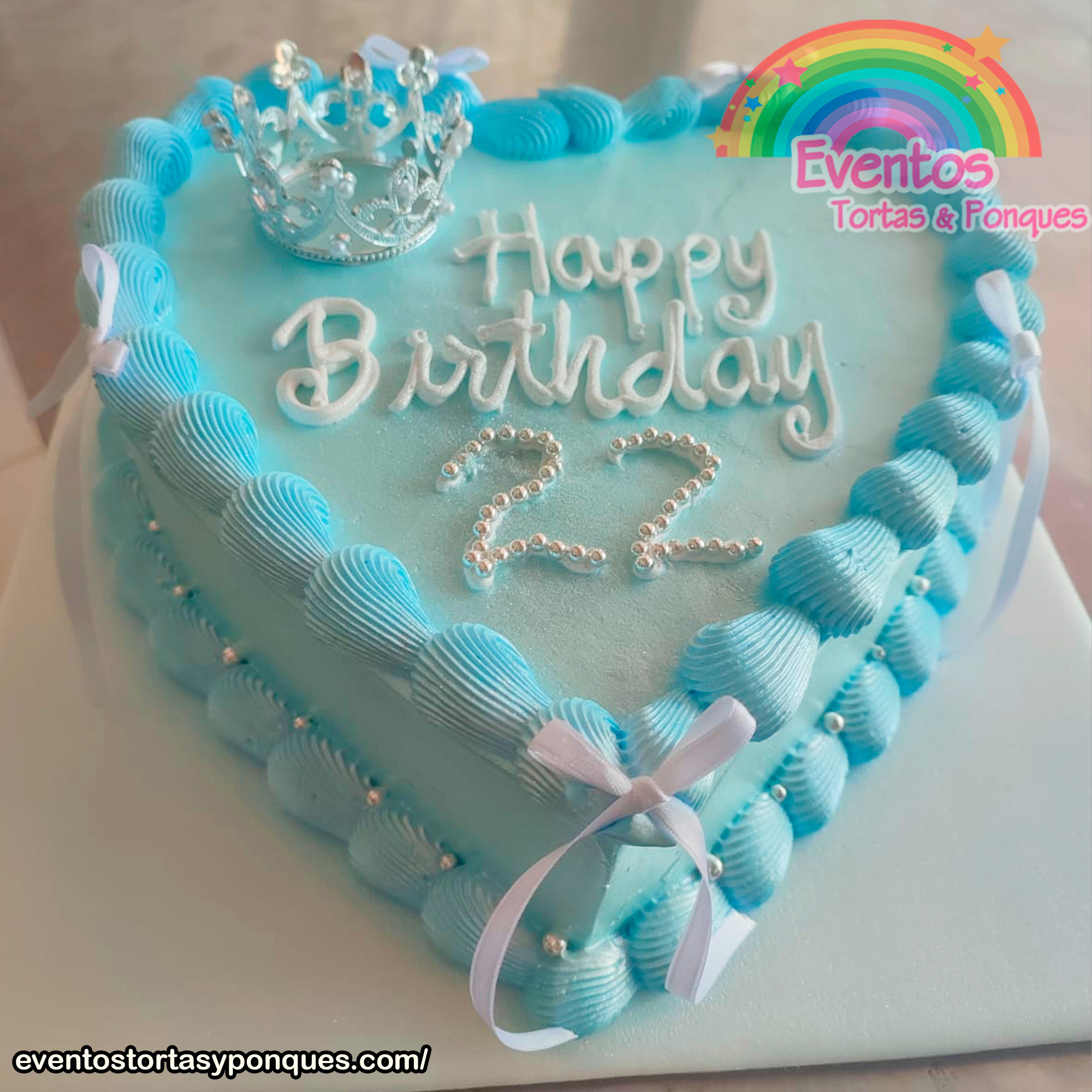 Torta Cumpleaños Corazón Azul