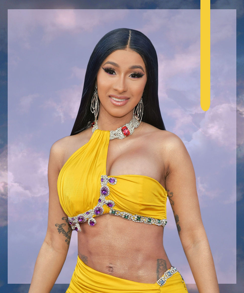 Cardi B showing her abs after liposuction and body contouring.