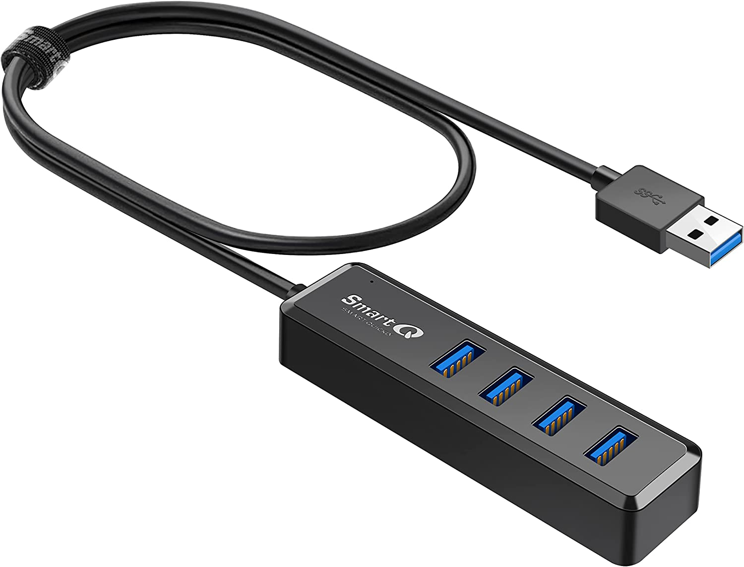 H302S USB 3.0 Hub, 4-Port USB Expander with 2Ft Long Cable, High-Speed Data Tran