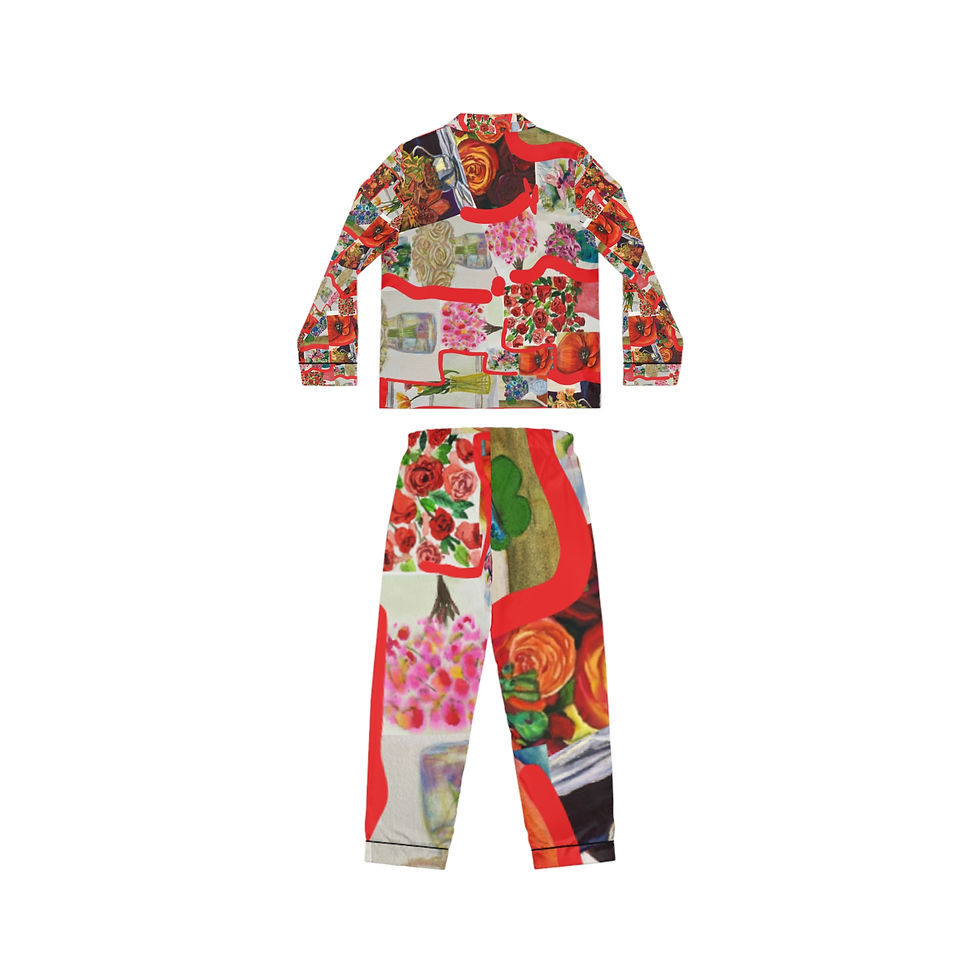 Thumbnail: flower-smoosh-satin-shmatin pajamas
