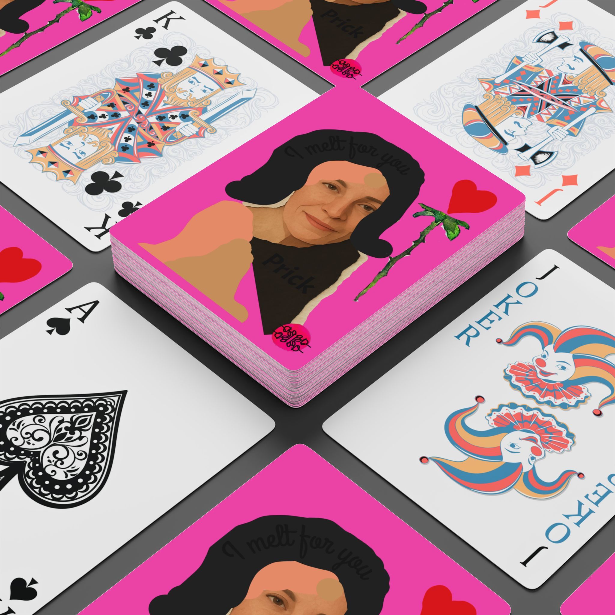 Double-pecker playing cards