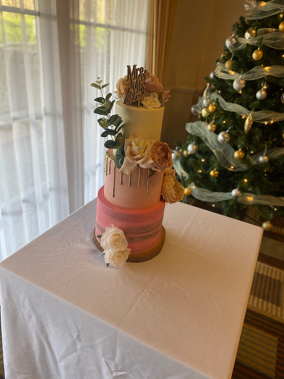 3 Tier Semi Naked Wedding Cake