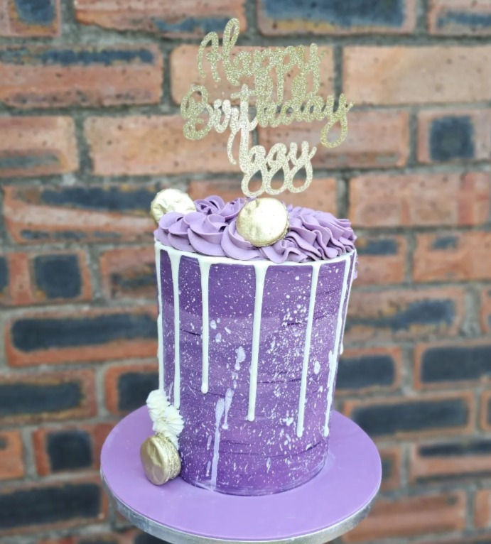 Purple Drip Splatter Cake