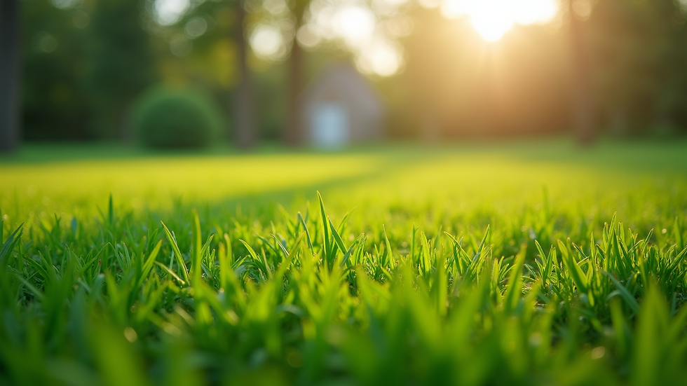 Close-up view of a healthy lawn after aeration
