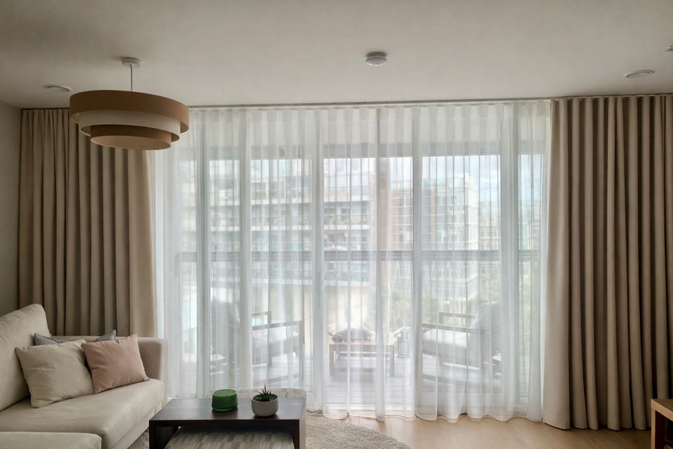 Cotton curtains in the living room