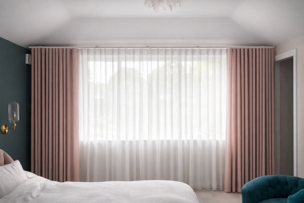 curtains and sheers in a wave system