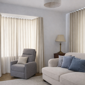 Elegant bespoke curtains for a Sandycove residence.