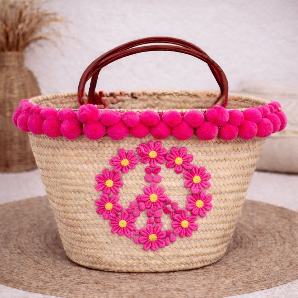 PANIER PEACE&LOVE FLEURS*
