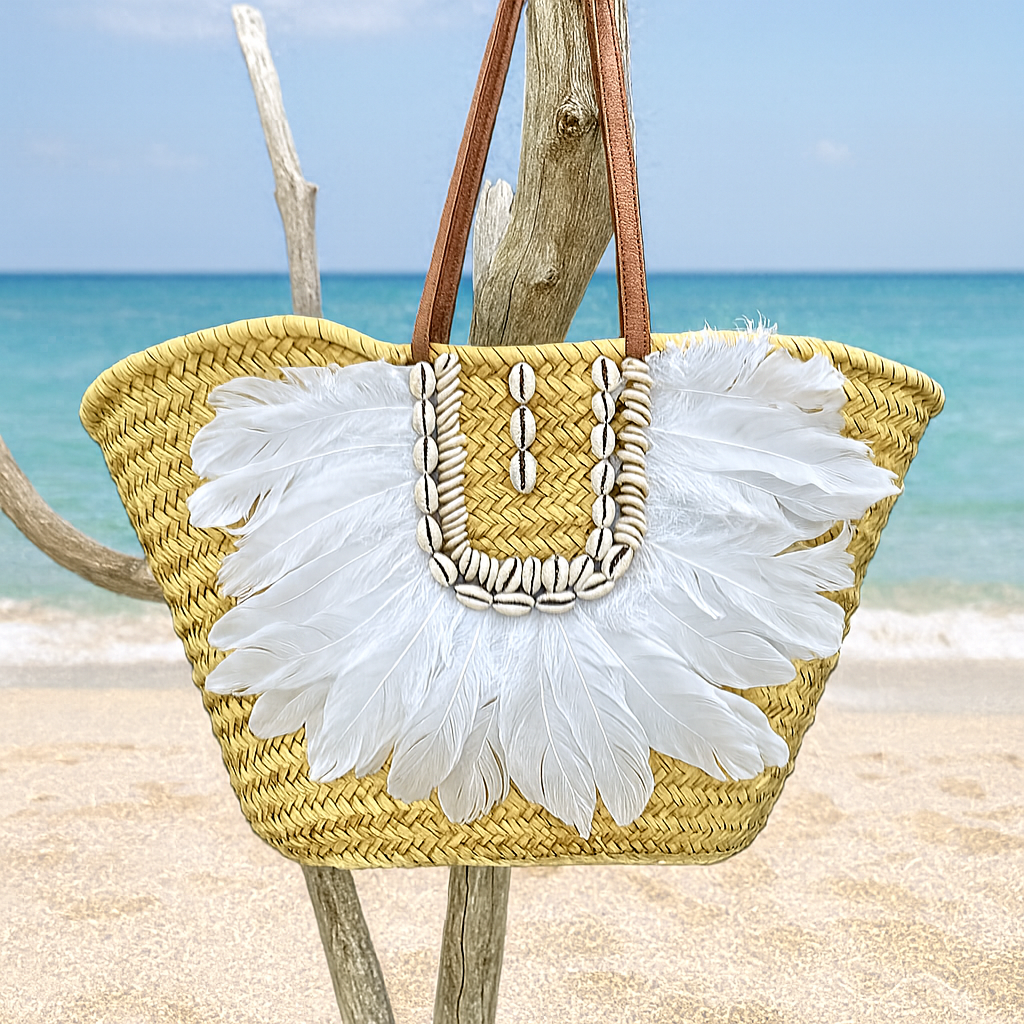 PANIER PLUMES BLANCHES *