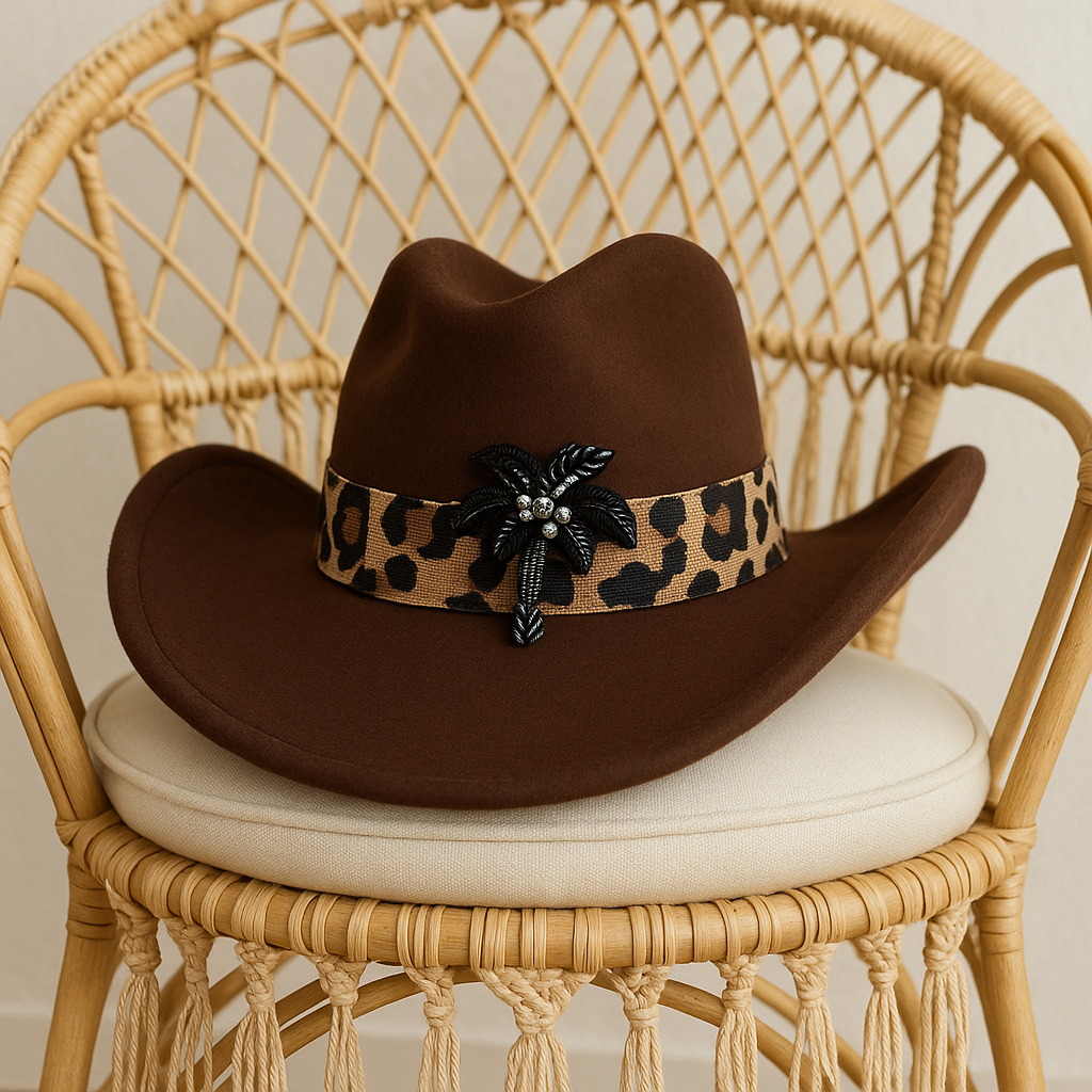 CHAPEAU COWBOY MARRON PALMIER*