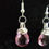 Thumbnail: Pink gemstone earrings with silver wire
