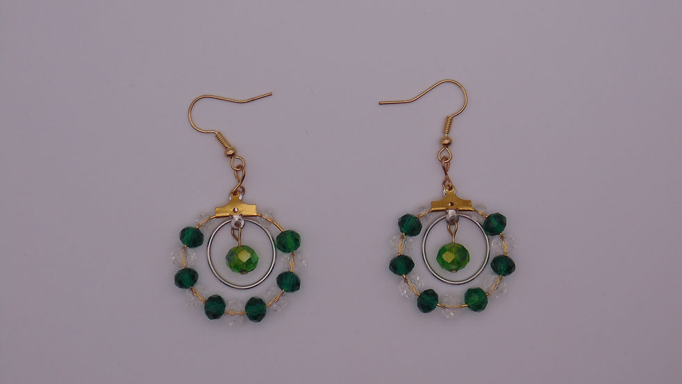 Thumbnail: Crystal Glass Earrings in Green