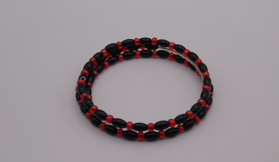 Thumbnail: Red and Black Beaded Bracelet