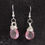 Thumbnail: Pink quartz teardrop earrings with silver wire