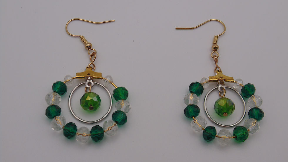 Thumbnail: Crystal Glass Earrings in Green