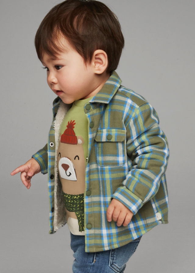 Thumbnail: Mayoral Baby Boys Green Flannel Shacket